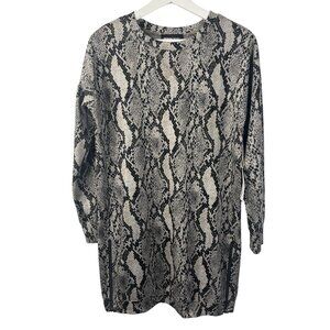 Fifteen Twenty Snakeskin Mini Dress XS Long Sleeve Casual Chic Print